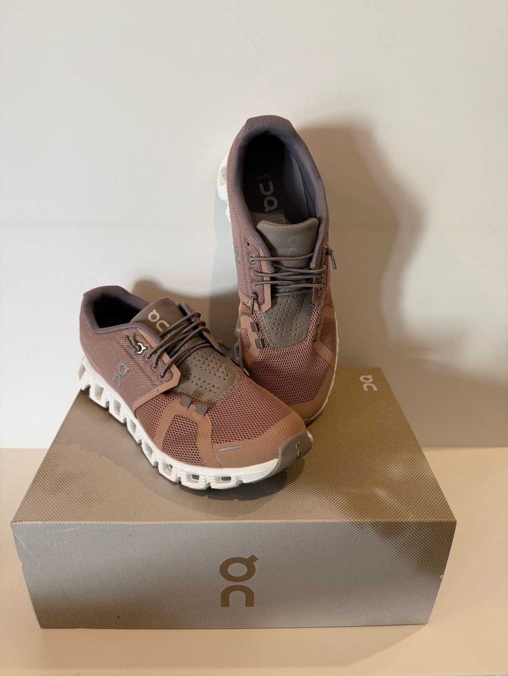 On Running Women’s Athletic Sneakers in Dusty Rose and Gray